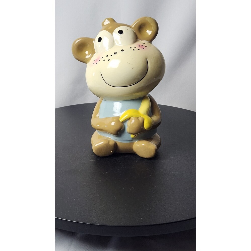 Cute Ceramic monkey With A Banana Piggy bank. Great For A Kids Room. Has Stopper - Picture 1 of 3